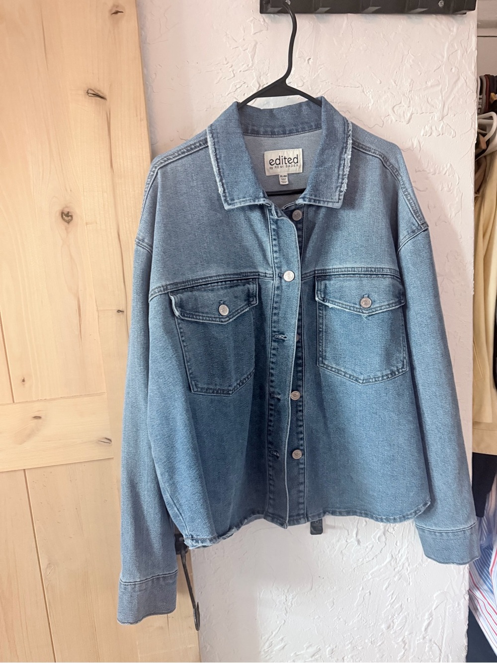 Edited Relaxed Light Blue Denim Jacket - Oversized Jean Jacket